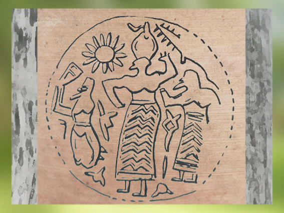 D'après une scène cultuelle, glyptique, vers 3800 avjc, Suse, Iran, Suse, Iran, néolithique, Orient ancien. (Marsailly/Blogostelle)