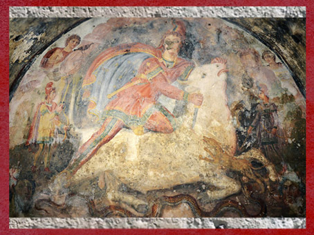 D'après Mithra tauroctone, Sol et le Corbeau, mithraeum de Capoue, II siècle, Rome Antique. (Marsailly/Blogostelle)