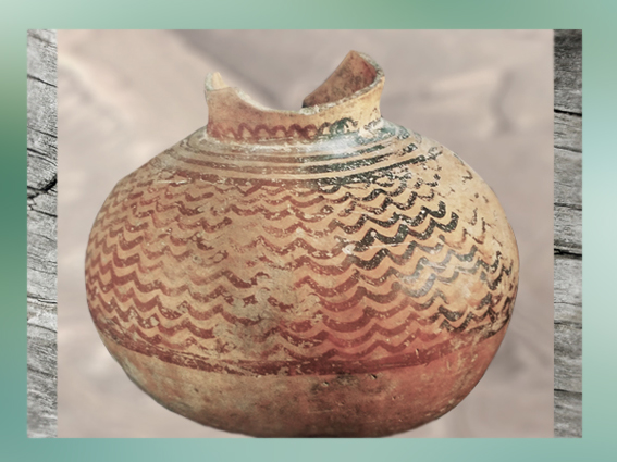 D'après une poterie peinte, style de Halaf, vers 5000-4000 ans avjc, Irak actuel, Mésopotamie néolithique. (Marsailly/Blogostelle)