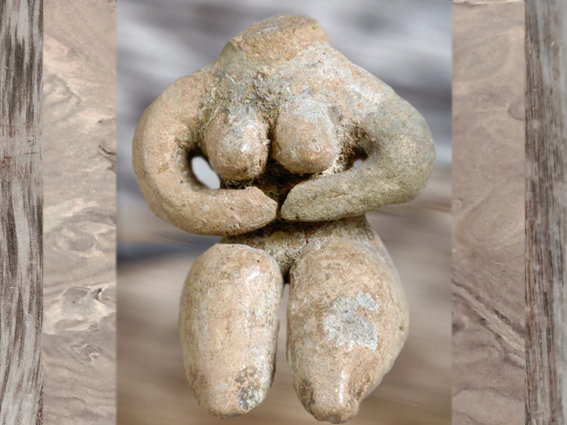 D'après une nudité féminine, terre cuite peinte, Ve millénaire avjc, culture de Halaf, Syrie, Mésopotamie néolithique. (Marsailly/Blogostelle)