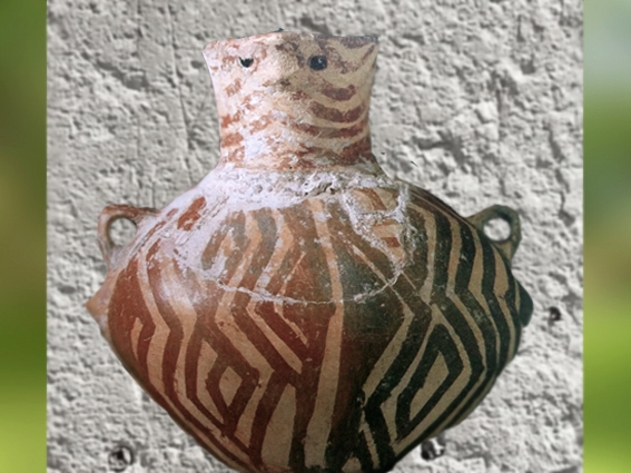 D'après une terre cuite peinte, vers 5000 ans avjc, Haçilar, Anatolie, Turquie, Levant Néolithique. (Marsailly/Blogostelle)