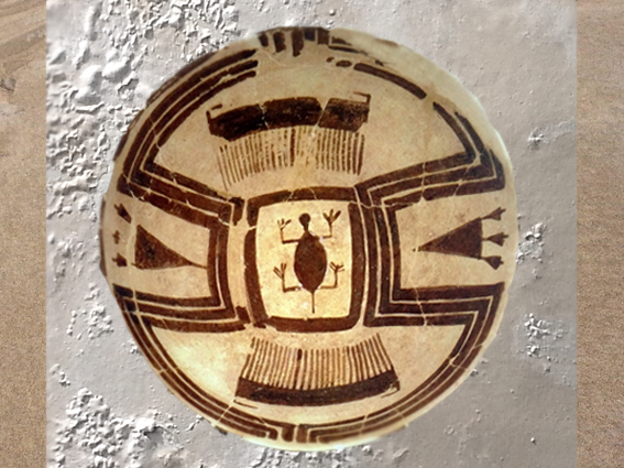 D'après une céramique à décor peint de tortue, IVe millénaire avjc, Suse, Iran actuel, période néolithique, Orient ancien. (Marsailly/Blogostelle)