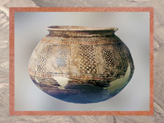 D'après une poterie peinte, style de Halaf, vers 5000-4000 ans avjc, Irak actuel, Mésopotamie néolithique. (Marsailly/Blogostelle)