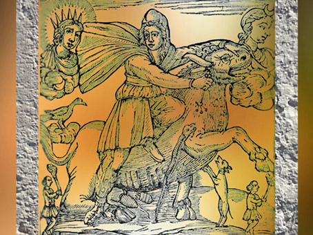 D'après l'iconographie mithriaque, gravure du mithraeum de Pausilypon, Naples, Rome Antique. (Marsailly/Blogostelle)