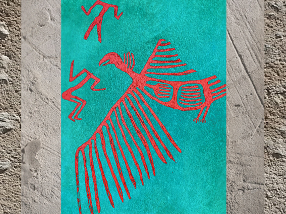 D'après un Vautour rouge, peinture, vers 7000-6000 avjc, Çatal Hüyük, Anatolie Levant Néolithique. (Marsailly/Blogostelle)