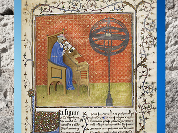 D'après Du Ciel et du Monde, Traité de la Sphère, d'Aristote, manuscrit traduit par Nicole Oresme, 1400-1420, France, XVe siècle. (Marsailly/Blogostelle)
