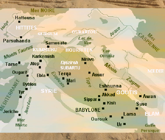 D'après une carte de la Mésopotamie. (Marsailly/Blogostelle)