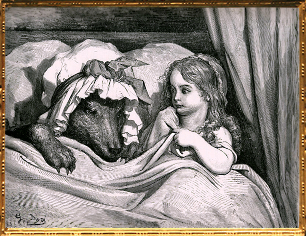 D'après Le Petit Chaperon Rouge, de Charles Perrault, illustration de Gustave Doré (1832-1883), XIXe siècle. (Marsailly/Blogostelle)