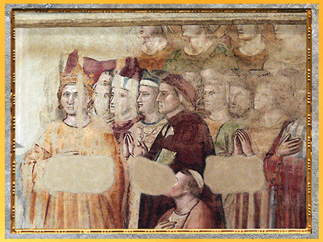 D'après la fresque du Paradis, Giotto Di Bondonne, 1335, Divine Comédie de Dante, chapelle du Bargello, Florence, XIVe siècle, époque médiévale. (Marsailly/Blogostelle)