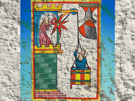 D'après le Sens de l'Amour, Les Amants, codex Manesse, 1310 - 1340, Allemagne, art médiéval. (Marsailly/Blogostelle)