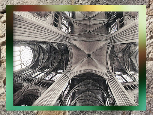 D'après l'élévation de la cathédrale de Chartres 1193-1220, France, XIIe-XIIIe siècle, Gothique, art Médiéval. (Marsailly/Blogostelle)