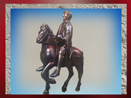 D'après Charlemagne, bronze (dorure à l’origine), IXe siècle, art Carolingien. (Marsailly/Blogostelle)