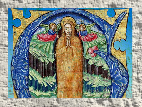 D'après le Sens de la Sainteté, Marie Madeleine, manuscrit enluminé, art médiéval. (Marsailly/Blogostelle)