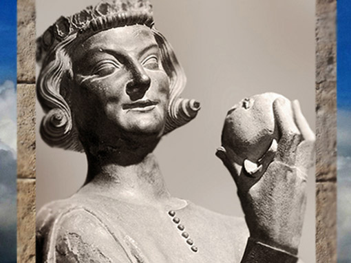 D'après Le Tentateur, cathédrale de Strasbourg, fin du XIIIe siècle, art Gothique. (Marsailly/Blogostelle)