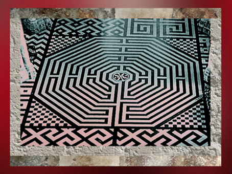 D'après le labyrinthe de la cathédrale d'Amiens, 1220-1269, Gothique, France, XIIIe siècle, art médiéval. (Marsailly/Blogostelle)