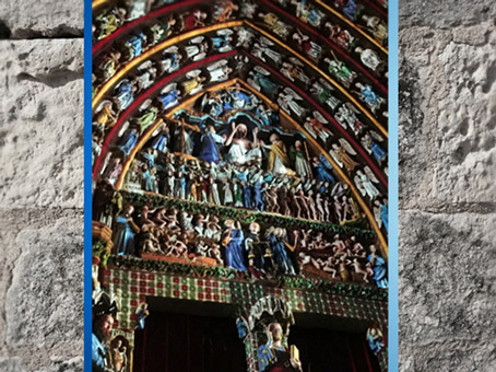D'après la cathédrale d'Amiens, tympan,1270 apjc, art Gothique, France. (Marsailly/Blogostelle)