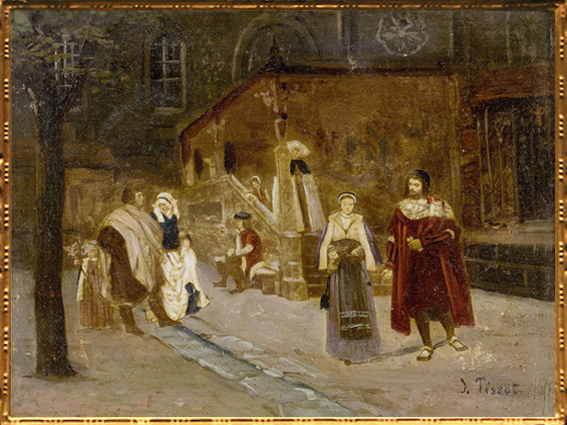 D’après La Rencontre de Faust et de Marguerite, 1860, James Tissot (1836-1902), inspiré du Faust de Goethe. (Marsailly/Blogostelle)