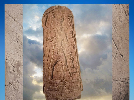 D'après le dieu Baal de l'Orage et le roi, Ugarit, milieu IIe millénaire avjc, Syrie actuelle ; Mésopotamie. (Marsailly/Blogostelle)