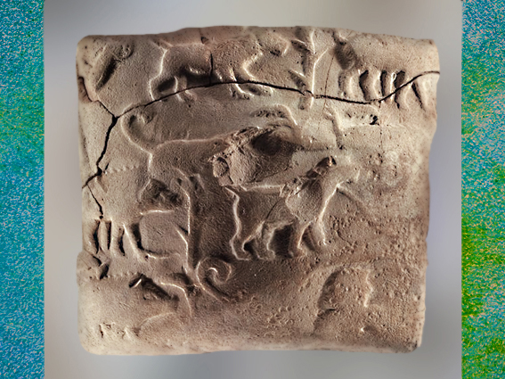 D'après des fauves et capridés, période de Djemdet-Nasr et d'Uruk Irak actuel, Mésopotamie. (Marsailly/Blogostelle)