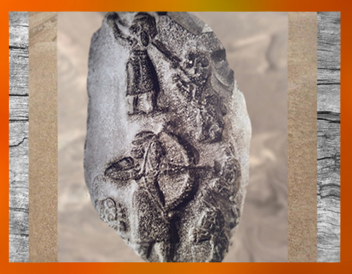 D'après la stèle dite de La Chasse, vers 3300 ans avjc, Uruk, Irak actuel, Mésopotamie. (Marsailly/Blogostelle)