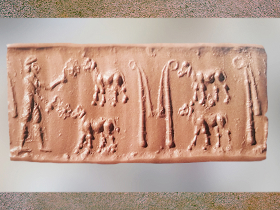 D'après le roi, le troupeau et les étendards d'Inanna, Uruk, vers 3000 ans avjc, Irak actuel, Mésopotamie. (Marsailly/Blogostelle)