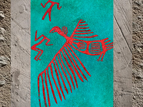 D'après un vautour et des personnages sans tête, Çatal Höyük, néolithique, VIe millénaire avjc, Anatolie, Levant, Orient ancien. (Marsailly/Blogostelle)