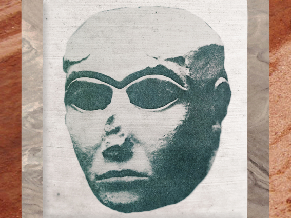 D'après une tête en marbre, époque de Djemdet-Nars, vers 3000 avjc, Uruk, Irak actuel, Mésopotamie. (Marsailly/Blogostelle)