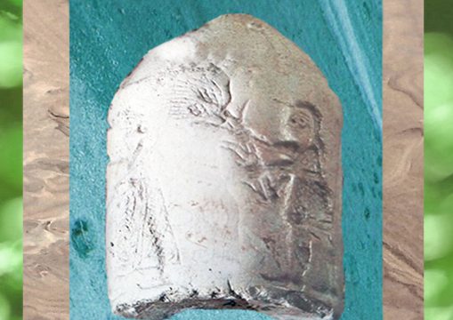 D'après un sceau-cylindre, scène de culte à Inanna, époque d'Uruk, vers 3200 avjc, Mésopotamie. (Marsailly/Blogostelle)