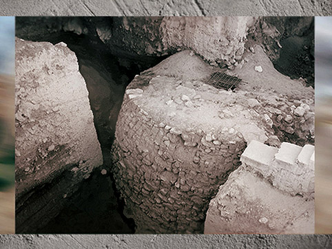 D'après des vestiges en pierres, tour de Jéricho, vers 8300 avjc, néolithique, Jordanie, Levant, Orient ancien. (Marsailly/Blogostelle)