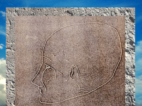 D'après les traits d'un crâne surmodelé, Jéricho, néolithique, Jordanie, Levant, Orient ancien. (Marsailly/Blogostelle)