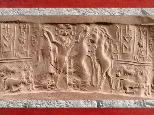 D'après le Maître des Animaux, sceau d’Ishma-ilum, prince de Kisik, vers 2450 avjc, dynastie archaïques, Mésopotamie. (Marsailly/Blogostelle)
