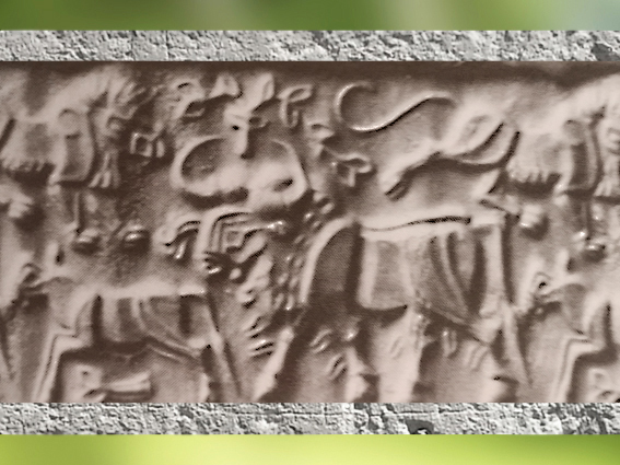 D'après le Maître des Animaux, mastic de bitume, IVe-IIIe millénaire avjc, proto-élamite, Pays d'Élam, Iran actuel, Orient ancien. (Marsailly/Blogostelle)