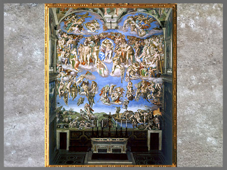 D'après le Jugement Dernier, Michelangelo, 1536-1541, chapelle Sixtine, Rome, XVIe siècle, Renaissance. (Marsailly/Blogostelle)