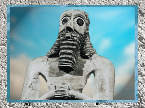 D’après un orant, au visage et à la barbe en forme de trapèze, vers 2550-2600 avjc, période des dynasties archaïques, Sumer, Mésopotamie. (Marsailly/Blogostelle)