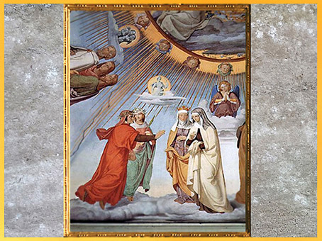 D'après Dante et Béatrice, Empyrée, de Philipp Veit, 1819-1824, La Divine Comédie, fresque, Villa Casino Massimo, Rome, XIXe siècle. (Marsailly/Blogostelle)