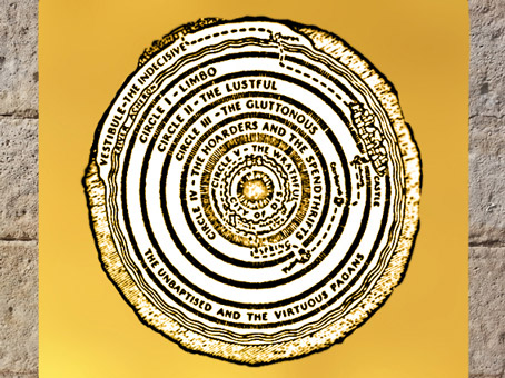 D'après les Cercles de l'Enfer (Inferno), dessin, Divine Comédie de Dante. (Marsailly/Blogostelle)