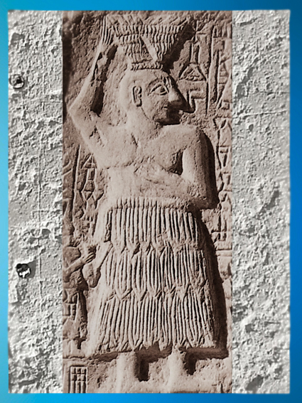 D’après Ur-Nanshe, roi bâtisseur de Lagash, bas-relief votif, vers 2550-2500 avjc, époque des dynasties archaïques sumériennes, Mésopotamie. (Marsailly/Blogostelle)