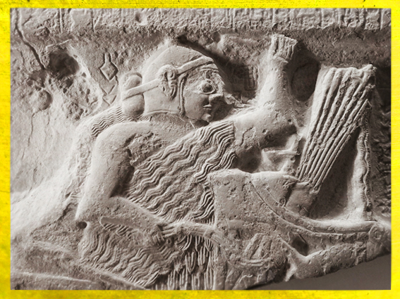 D'après la stèle d'Eannatum, roi de Lagash, détail, vers 2450 avjc, vers 2450 avjc, dynasties archaïques sumériennes, antique Girsu-Tello, Irak actuel, Mésopotamie. (Marsailly/Blogostelle)