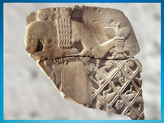 D'après le dieu Ningirsu, stèle du roi Eannatum, vers 2450 avjc, dynasties archaïques sumériennes, antique Girsu-Tello, Irak actuel, Mésopotamie. (Marsailly/Blogostelle)