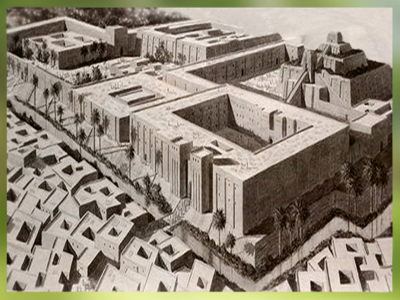 D'après des reconstitutions de la cité d'Ur, fondée au IIIe millénaire avjc, dynasties archaïques sumériennes, Ur, actuel Irak, Mésopotamie. (Marsailly/Blogostelle)