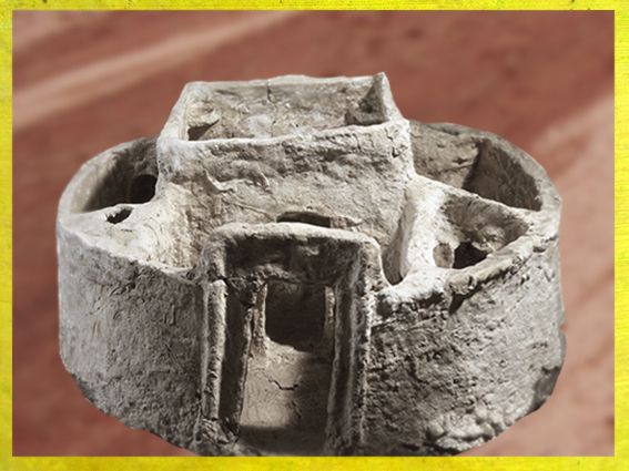 D’après une maison circulaire, maquette, terre cuite, Mari, IIIe millénaire avjc, Tell Hariri, actuelle Syrie, Orient ancien. (Marsailly/Blogostelle)