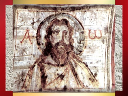 D'après le Christ barbu, catacombes de Commodille, fin IVe siècle, Rome, art Paléochrétien. (Marsailly/Blogostelle)