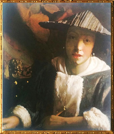 D'après La Jeune Femme à la Flûte, Johannes Vermeer, 1665-1670, XVIIe siècle, peinture hollandaise. (Marsailly/Blogostelle)