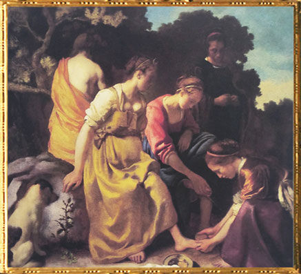 D'après Diane et ses Compagnes, Johannes Vermeer, 1655-1656, IVMeer La Haye, XVIIe siècle, peinture hollandaise. (Marsailly/Blogostelle)