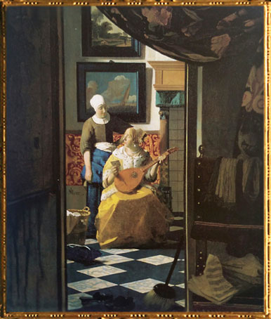 D'après La Lettre d'Amour, Johannes Vermeer, 1669-1670, IVMeer, XVIIe siècle, peinture hollandaise. (Marsailly/Blogostelle)