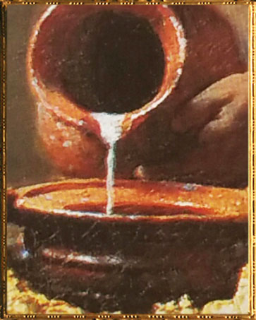 D'après La Laitière, détail, Johannes Vermeer, 1658-1660, XVIIe siècle, peinture hollandaise. (Marsailly/Blogostelle)