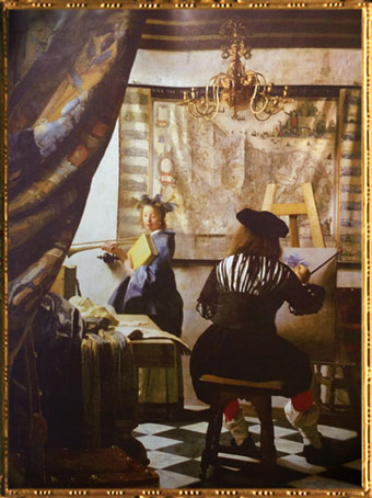 D'après L'Art de la peinture, Johannes Vermeer, 1666-1667, XVIIe siècle, peinture hollandaise. (Marsailly/Blogostelle)