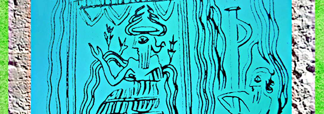 D'après le dieu Ea sur son trône, Mésopotamie ouverture. (Marsailly/Blogostelle)