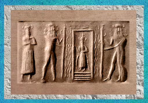 D'après la Maison de l'Eau du dieu Ea, vers 2340-2200 avjc, période d'Agadé, Mésopotamie. (Marsailly/Blogostelle)