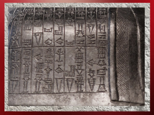 D'après une inscription, détail, statue de Gudea dédiée à Ningishzida, vers 2120 avjc, antique Girsu, époque néo-sumérienne, Tello, Irak actuel, Mésopotamie. (Marsailly/Blogostelle)